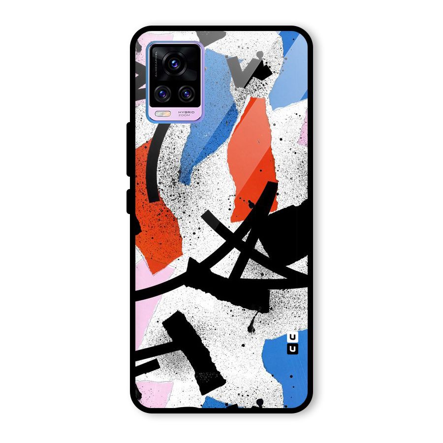 Coloured Abstract Art Glass Back Case for Vivo V20 Pro