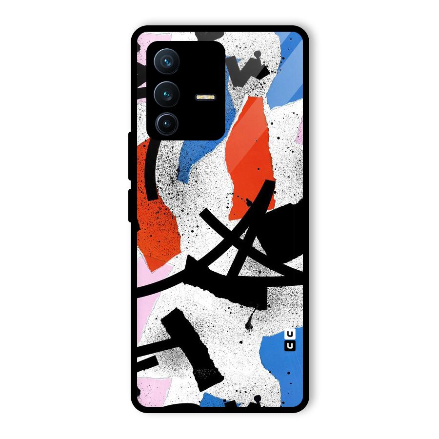 Coloured Abstract Art Glass Back Case for Vivo V23 Pro