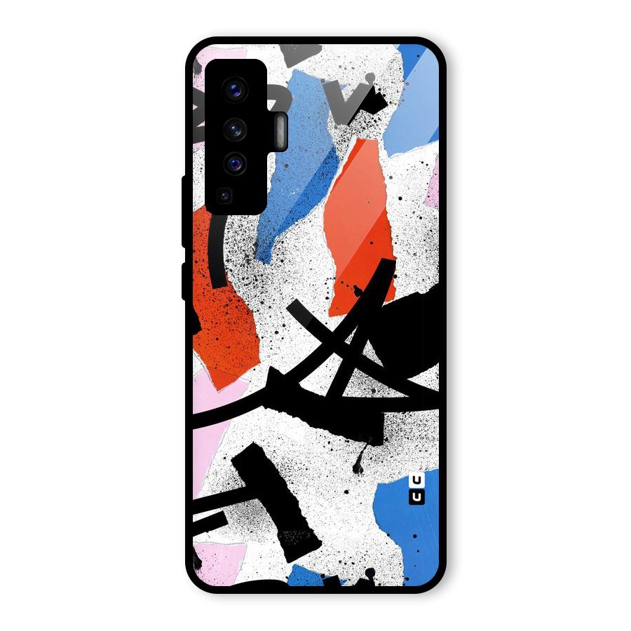 Coloured Abstract Art Glass Back Case for Vivo X50