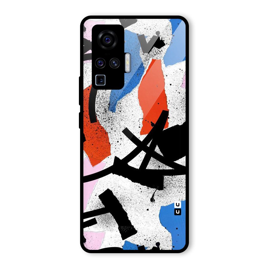 Coloured Abstract Art Glass Back Case for Vivo X50 Pro