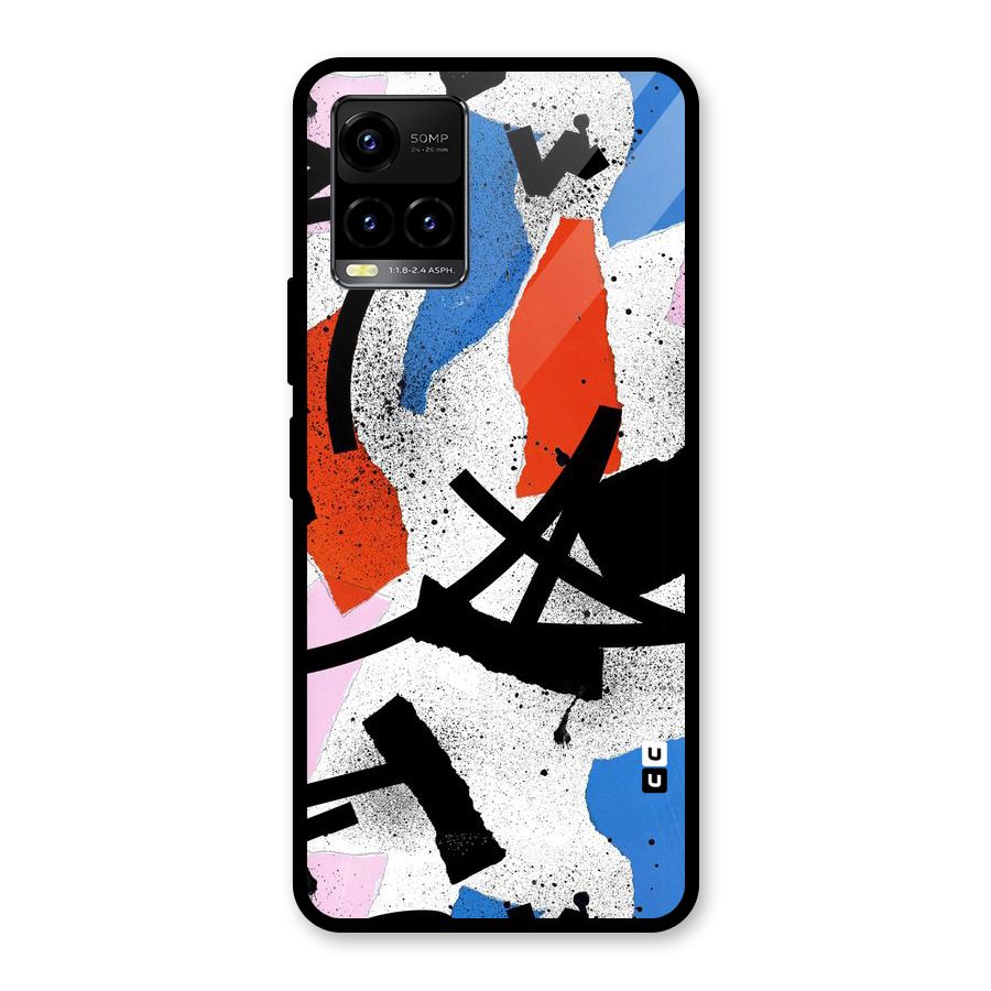 Coloured Abstract Art Glass Back Case for Vivo Y21T