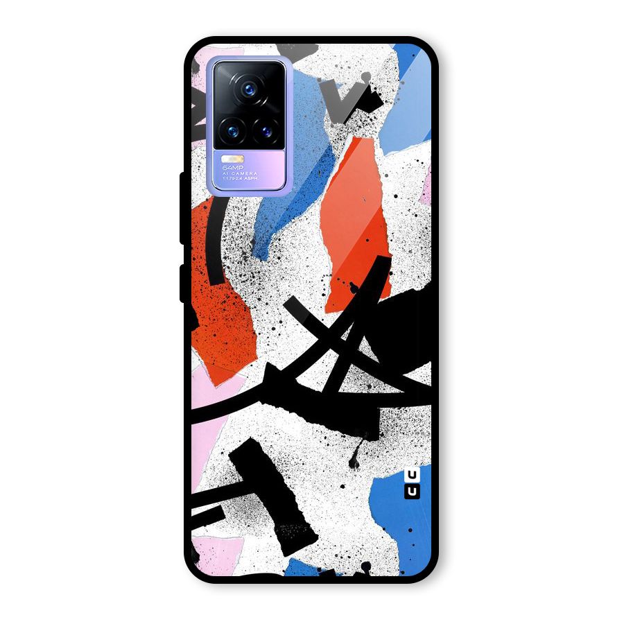 Coloured Abstract Art Glass Back Case for Vivo Y73