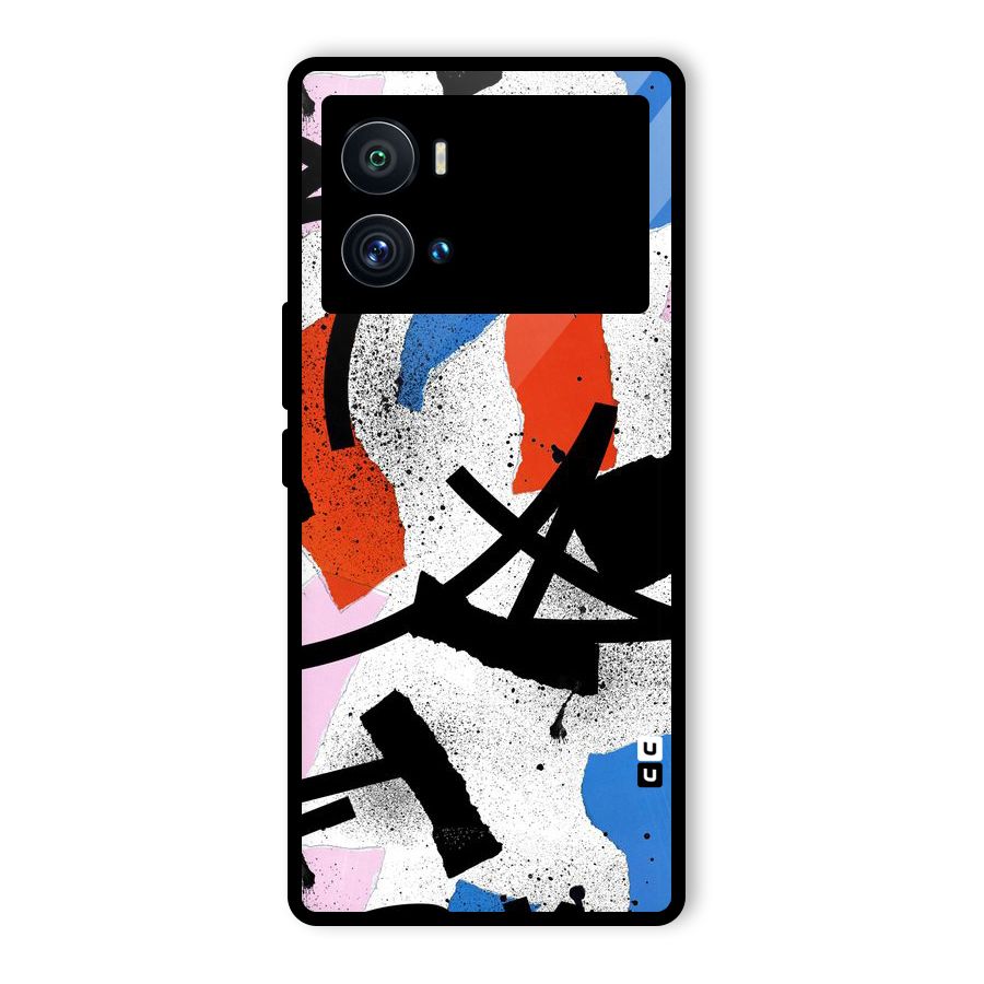 Coloured Abstract Art Glass Back Case for Vivo iQOO 9 Pro
