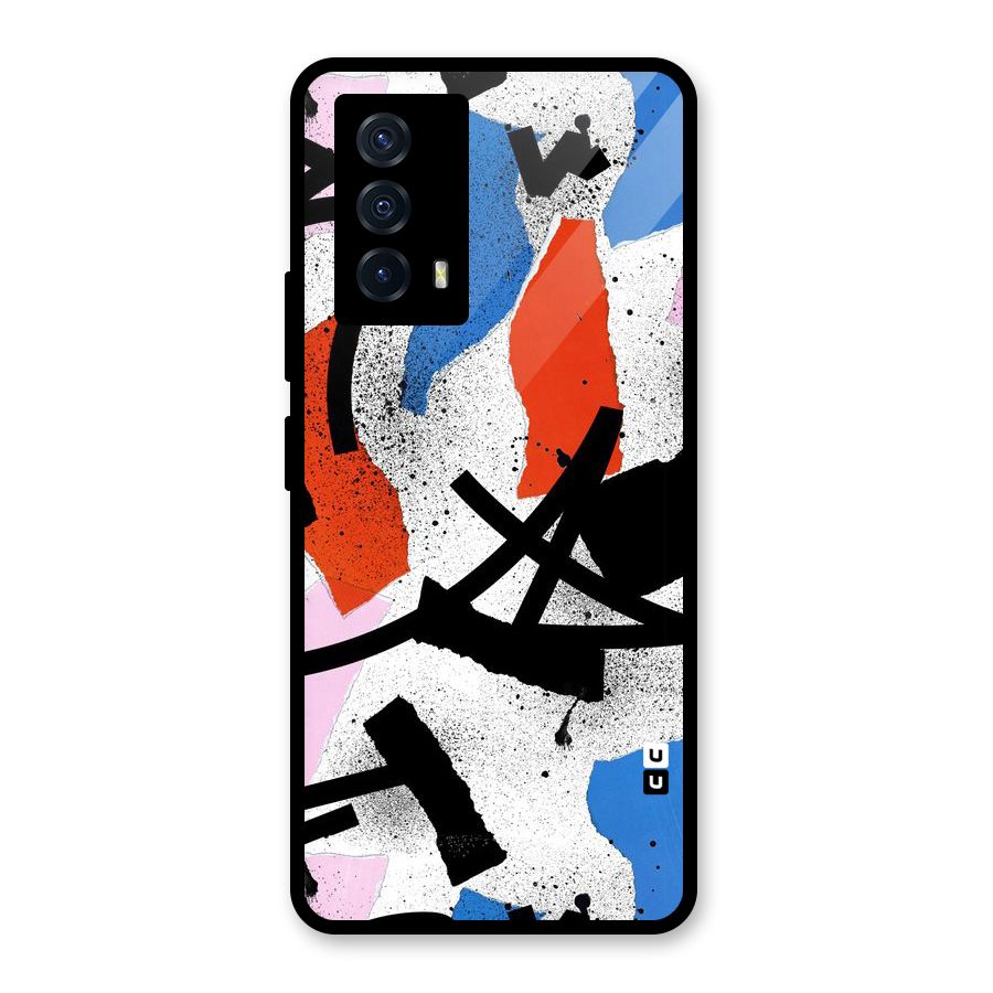 Coloured Abstract Art Glass Back Case for Vivo iQOO Z5