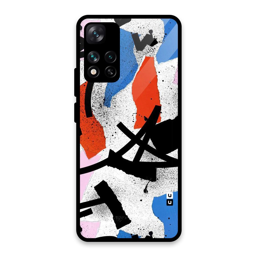 Coloured Abstract Art Glass Back Case for Xiaomi 11i HyperCharge 5G