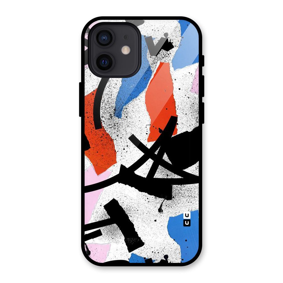 Coloured Abstract Art Glass Back Case for iPhone 12
