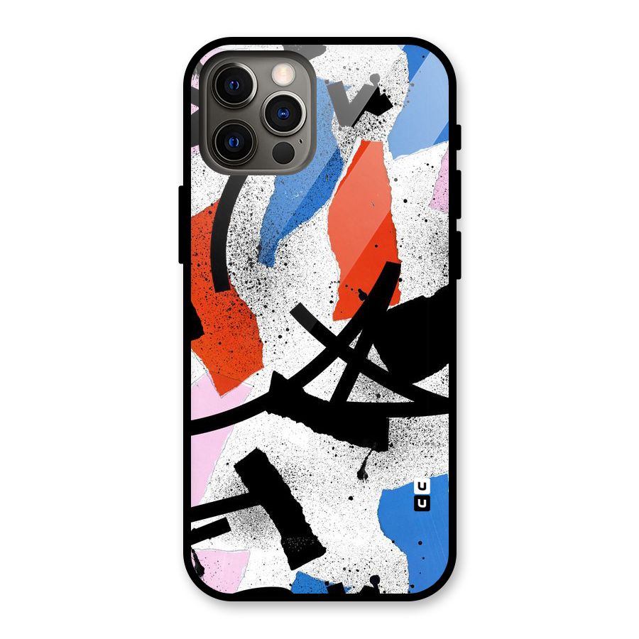 Coloured Abstract Art Glass Back Case for iPhone 12 Pro