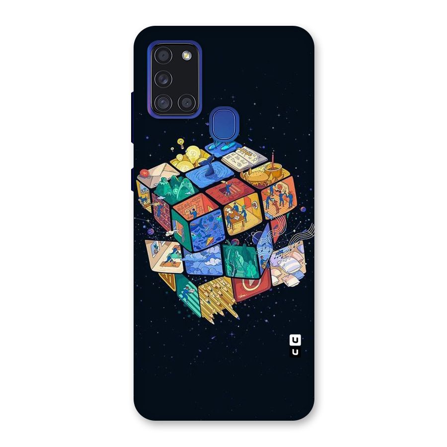 Coloured Rubic Back Case for Galaxy A21s