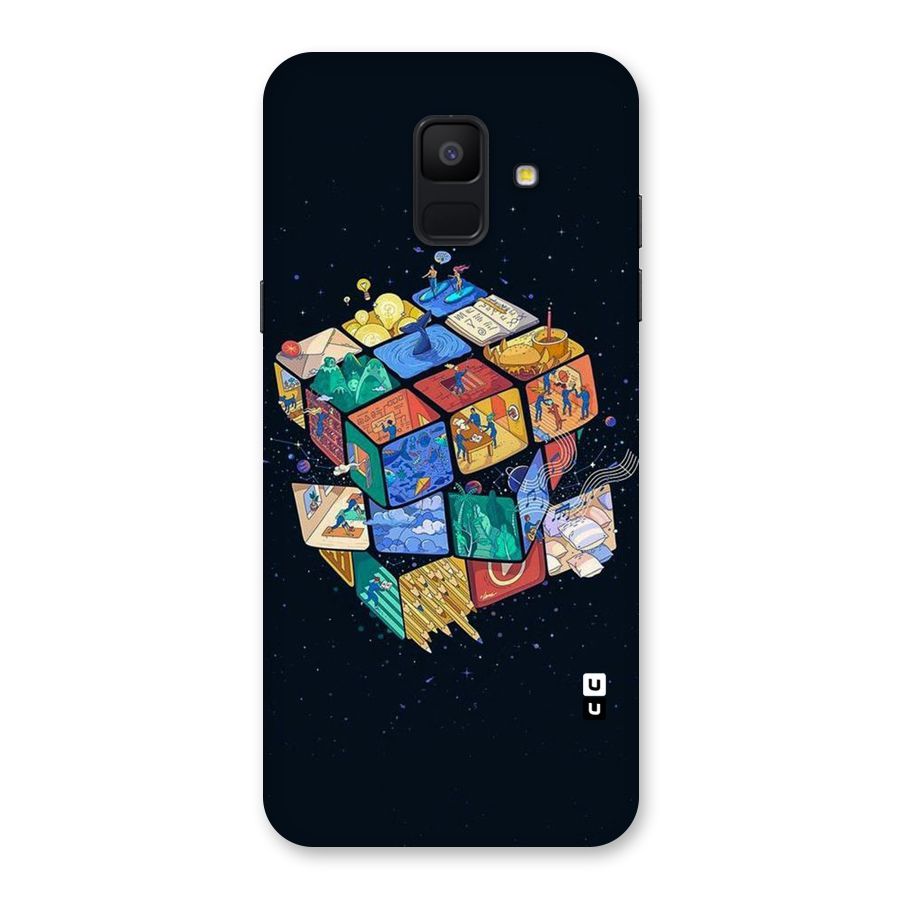 Coloured Rubic Back Case for Galaxy A6 (2018)