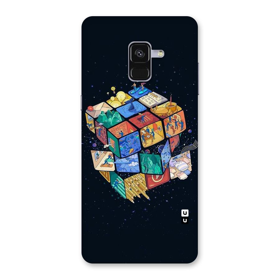Coloured Rubic Back Case for Galaxy A8 Plus