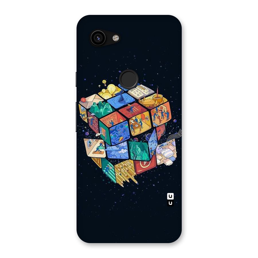 Coloured Rubic Back Case for Google Pixel 3a