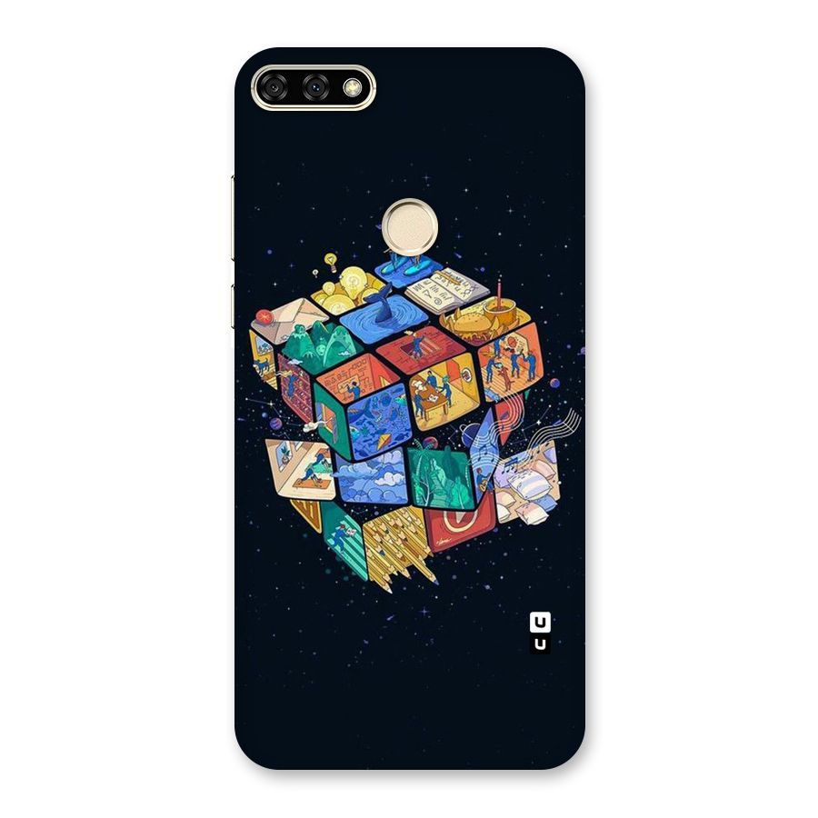 Coloured Rubic Back Case for Honor 7A