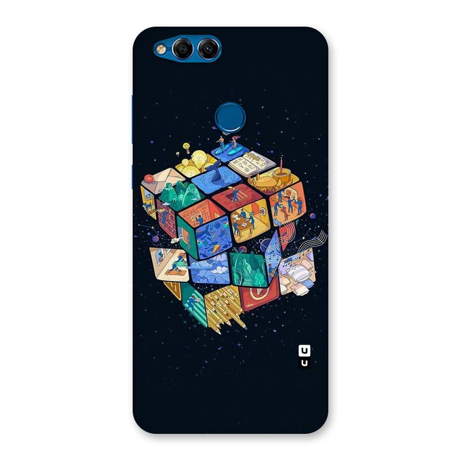 Coloured Rubic Back Case for Honor 7X