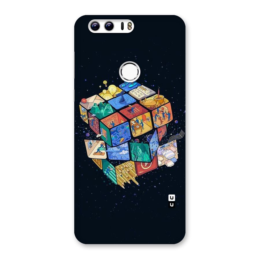Coloured Rubic Back Case for Honor 8