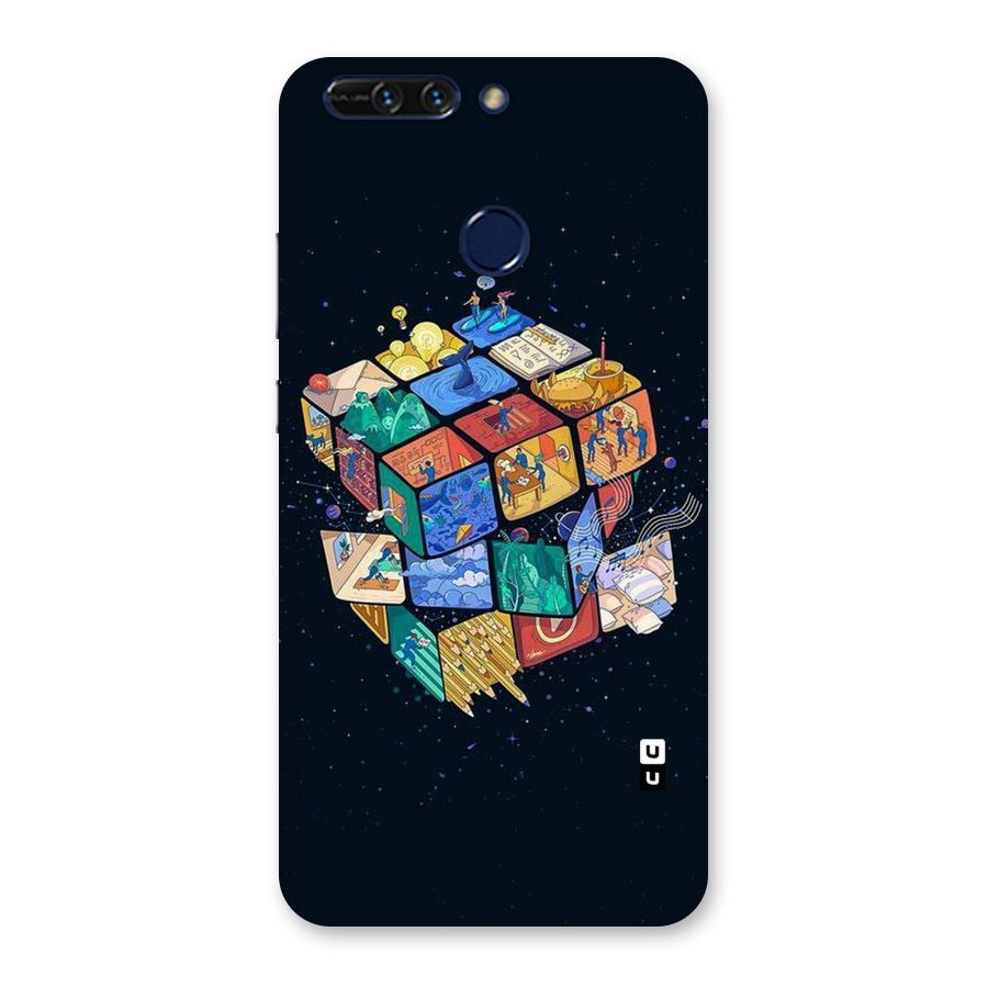 Coloured Rubic Back Case for Honor 8 Pro