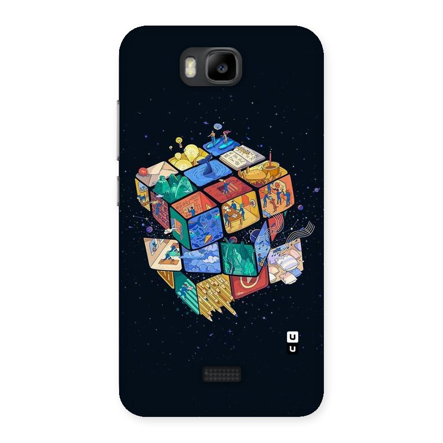 Coloured Rubic Back Case for Honor Bee