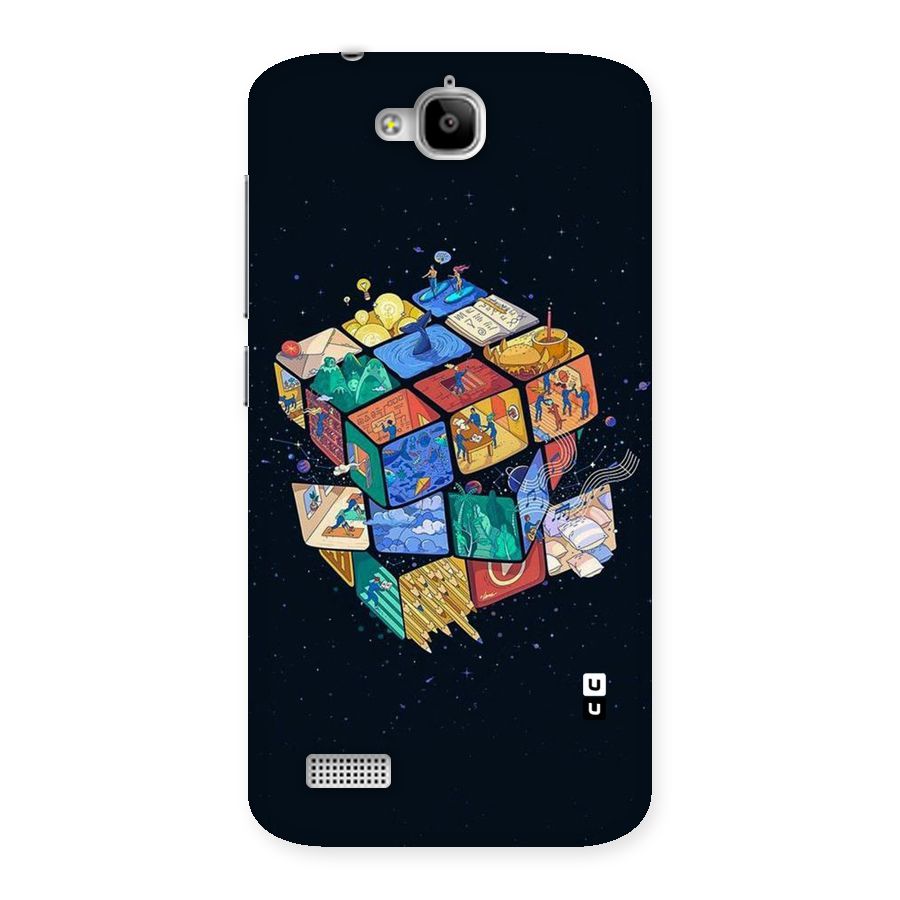 Coloured Rubic Back Case for Honor Holly