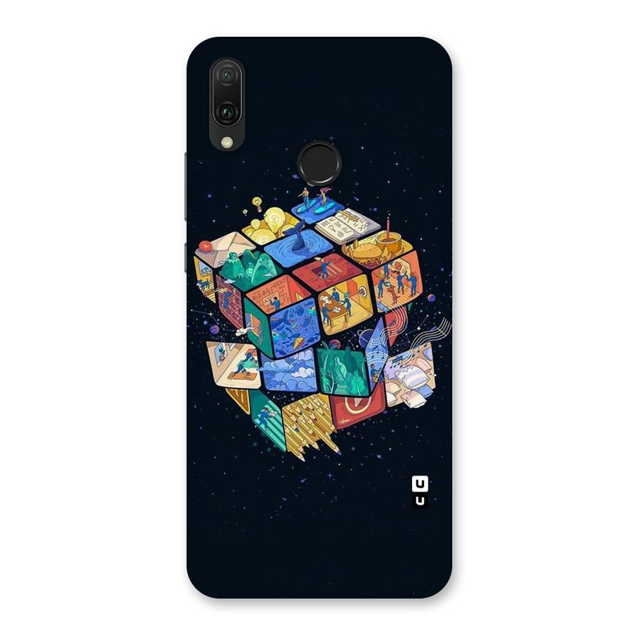 Coloured Rubic Back Case for Huawei Y9 (2019)