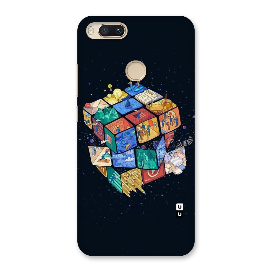 Coloured Rubic Back Case for Mi A1