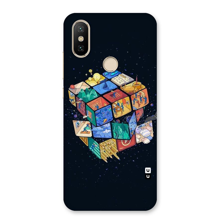 Coloured Rubic Back Case for Mi A2