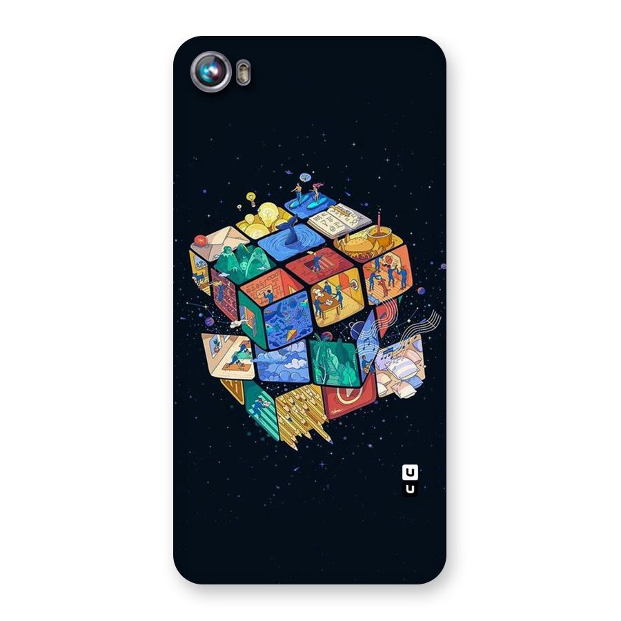 Coloured Rubic Back Case for Micromax Canvas Fire 4 A107