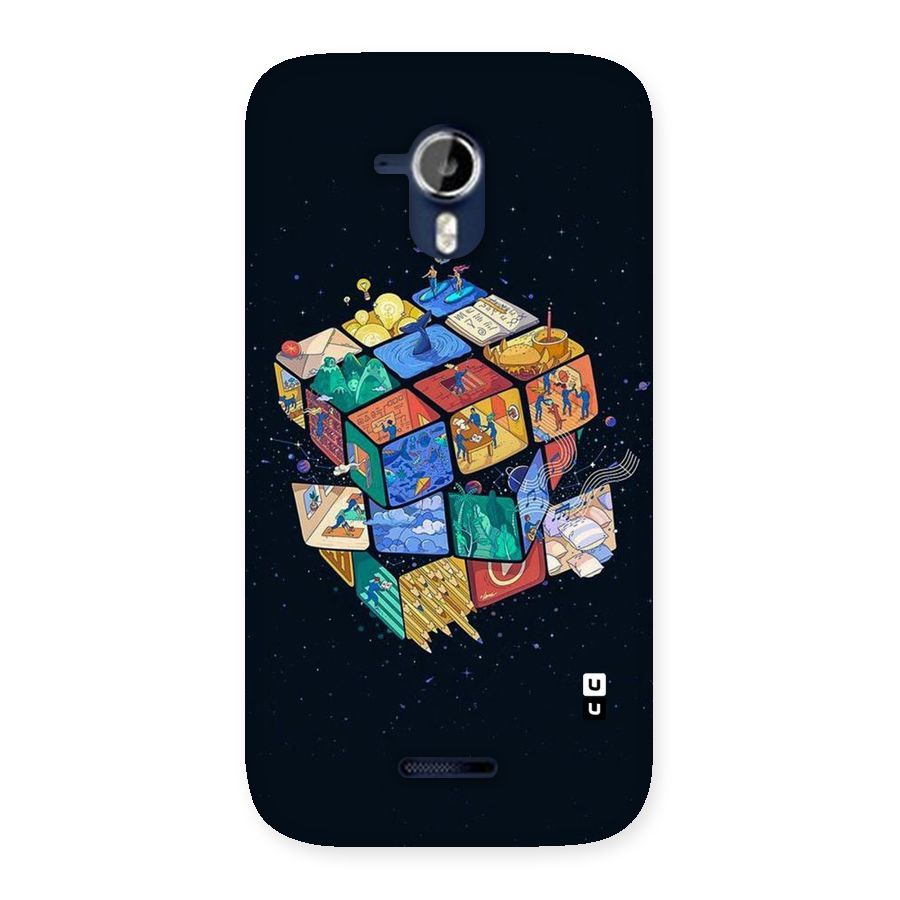 Coloured Rubic Back Case for Micromax Canvas Magnus A117