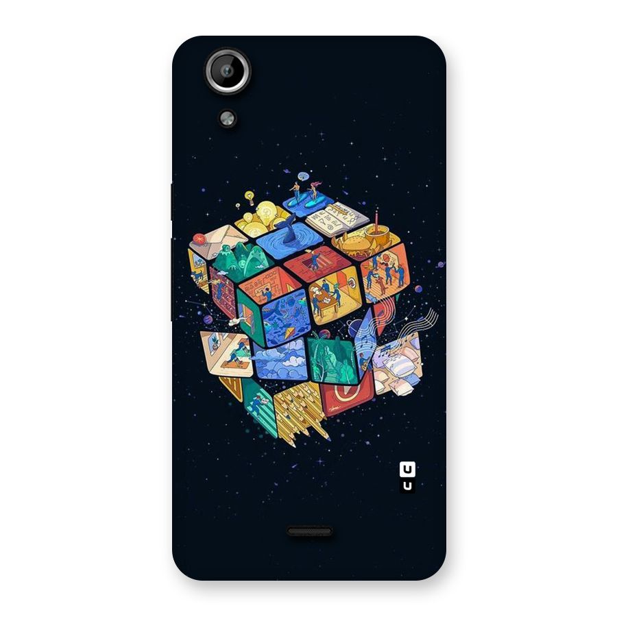 Coloured Rubic Back Case for Micromax Canvas Selfie Lens Q345