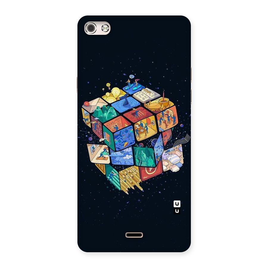 Coloured Rubic Back Case for Micromax Canvas Silver 5