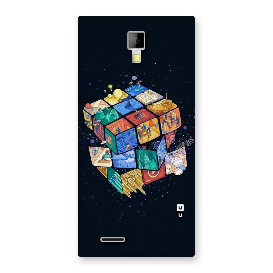 Coloured Rubic Back Case for Micromax Canvas Xpress A99