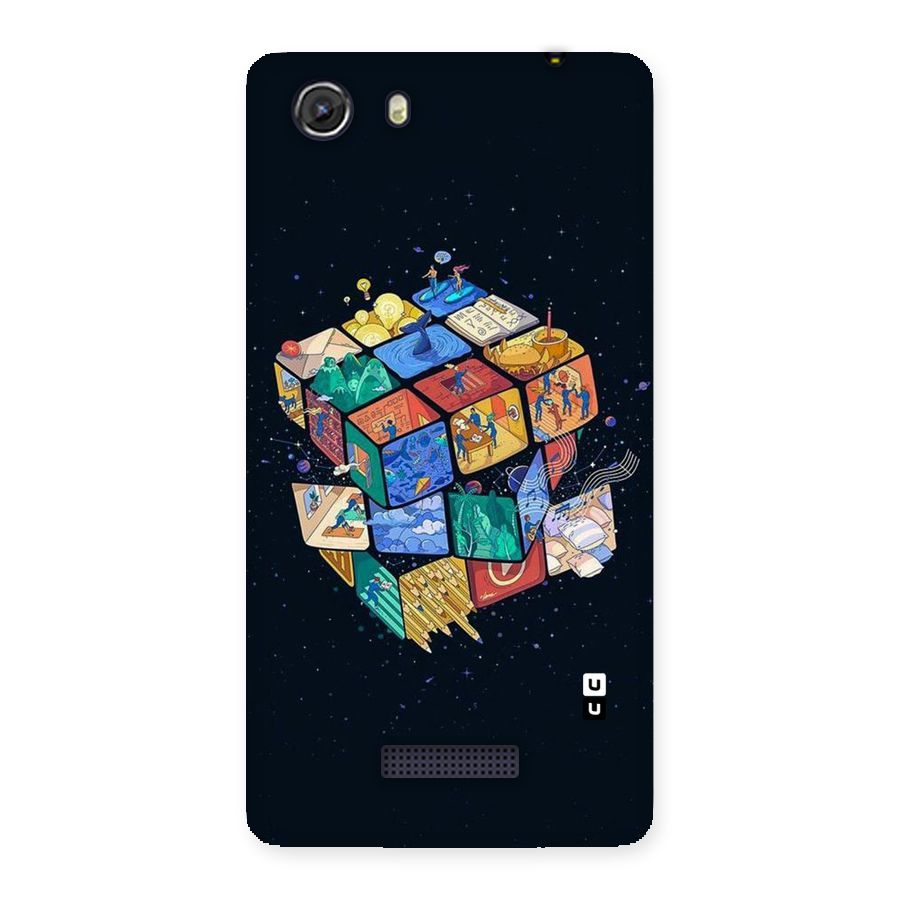 Coloured Rubic Back Case for Micromax Unite 3