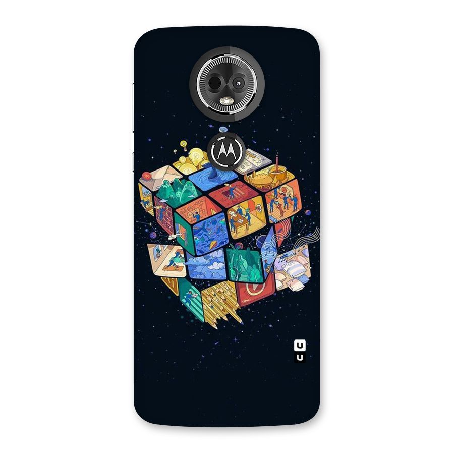 Coloured Rubic Back Case for Moto E5 Plus