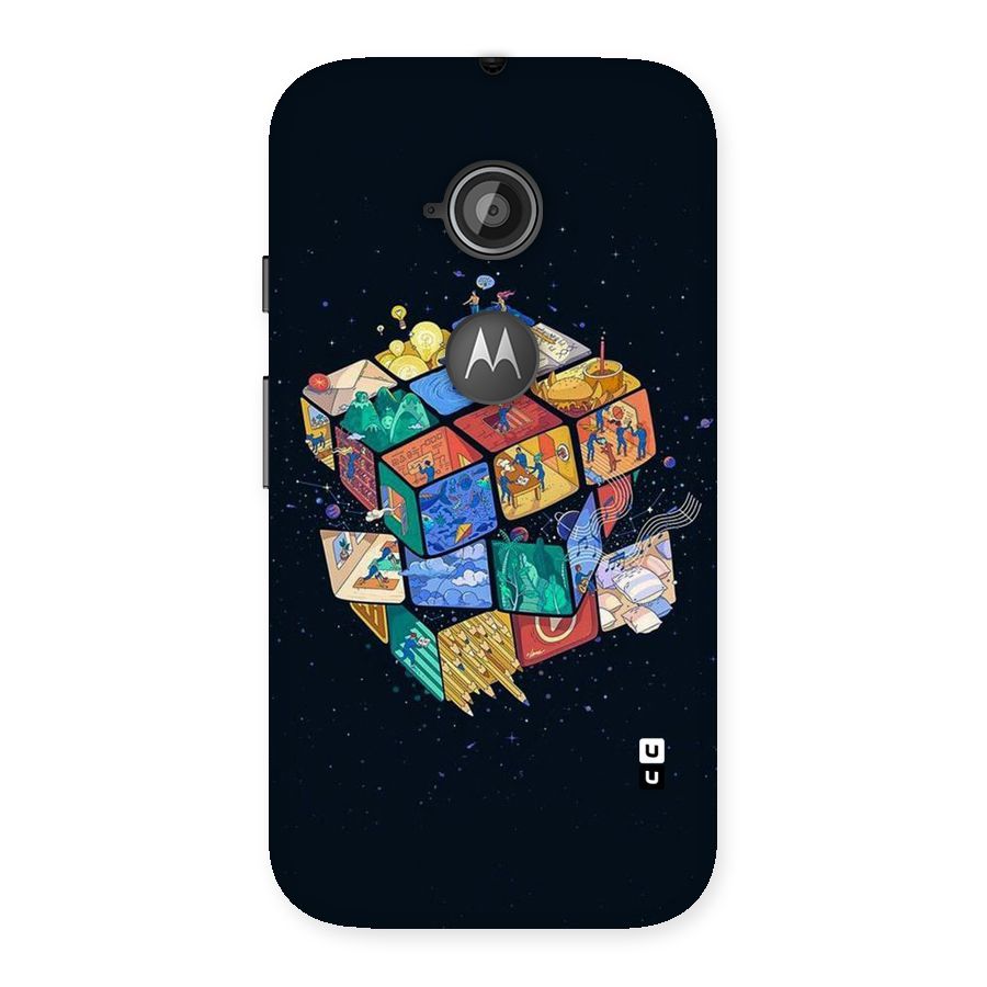 Coloured Rubic Back Case for Moto E 2nd Gen