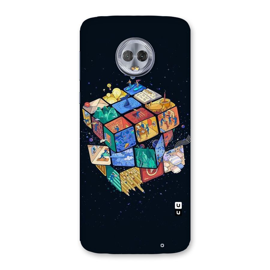 Coloured Rubic Back Case for Moto G6 Plus