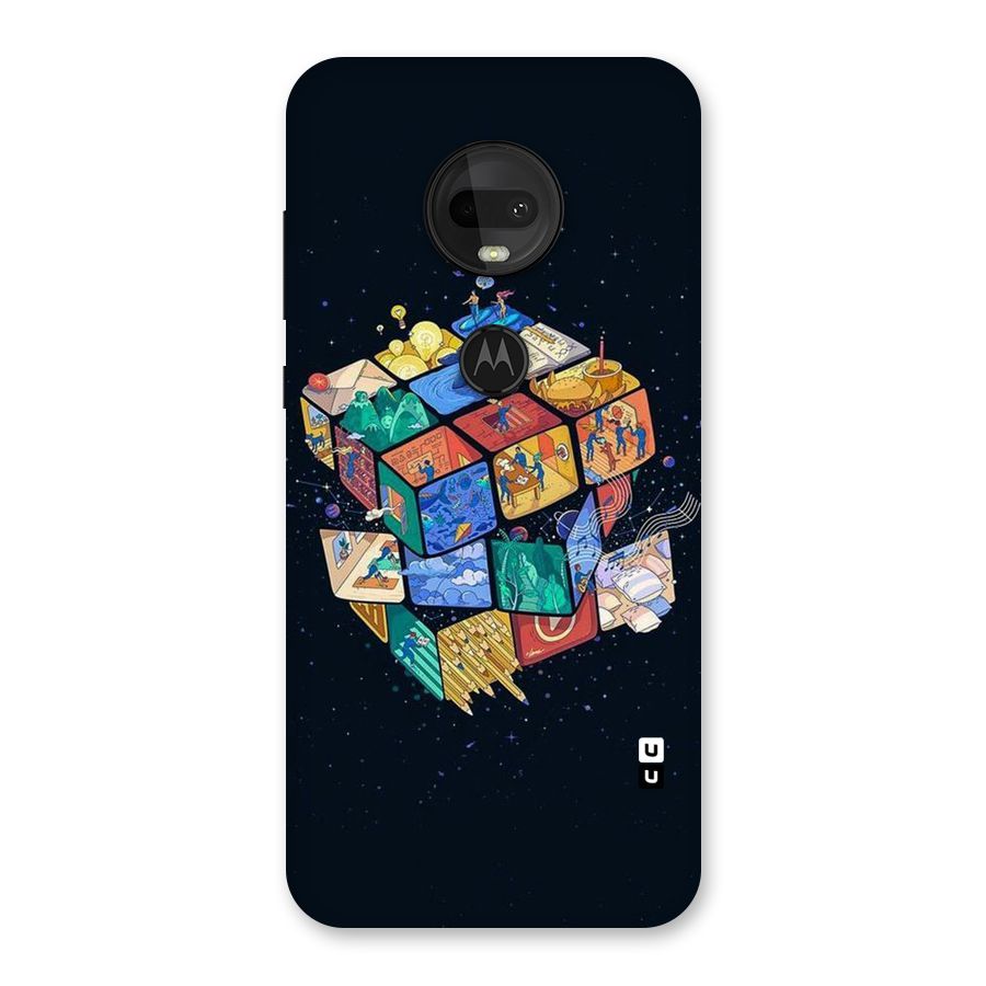 Coloured Rubic Back Case for Moto G7