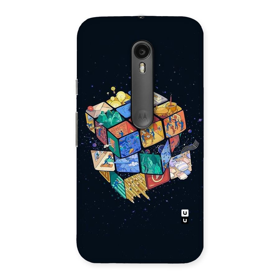 Coloured Rubic Back Case for Moto G Turbo