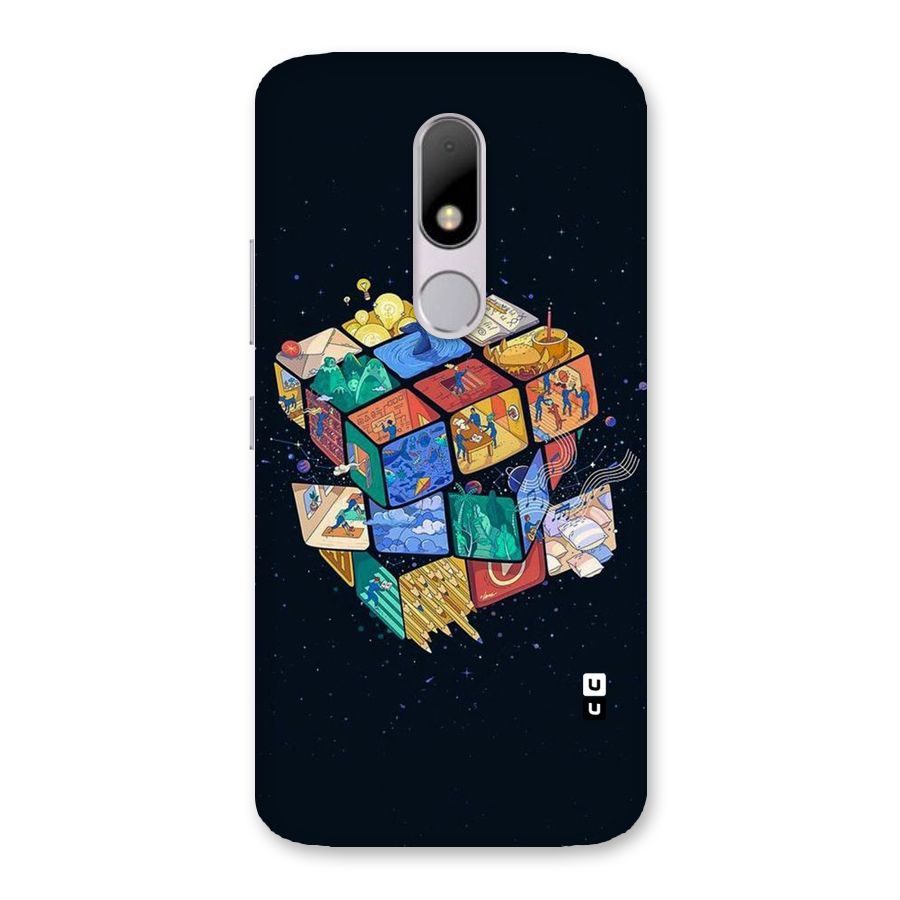 Coloured Rubic Back Case for Moto M