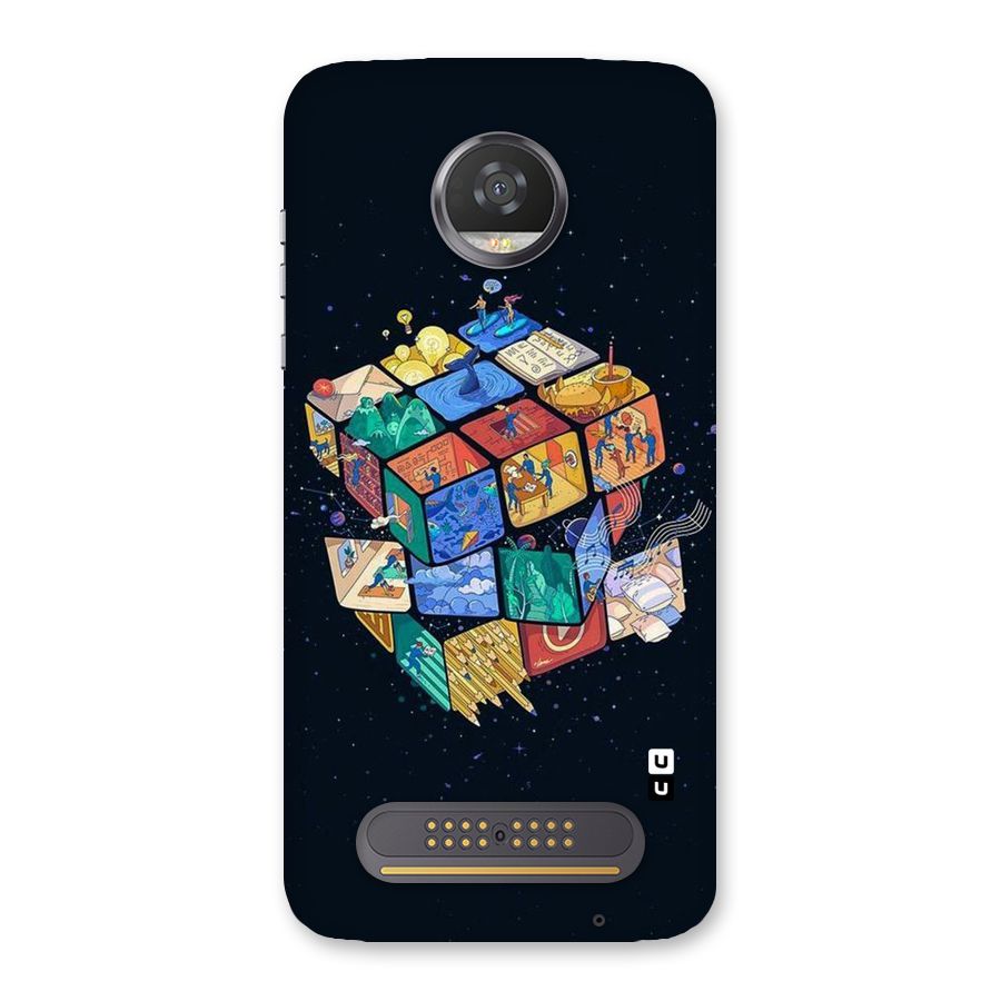 Coloured Rubic Back Case for Moto Z2 Play