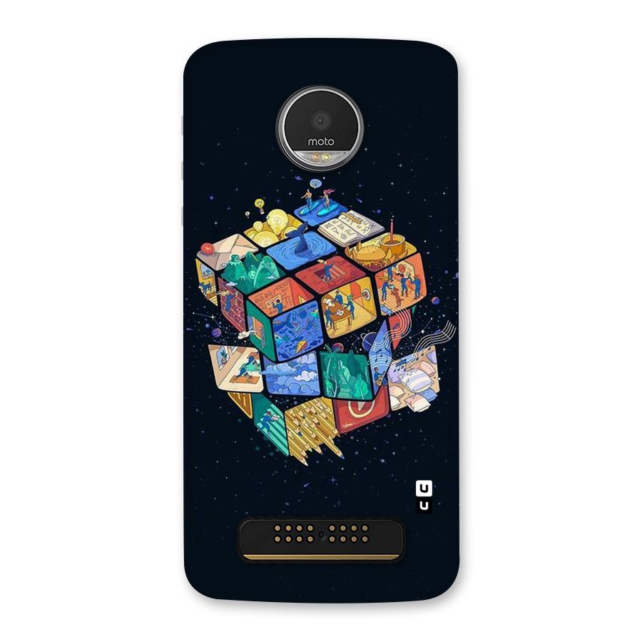 Coloured Rubic Back Case for Moto Z Play