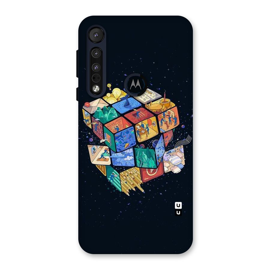 Coloured Rubic Back Case for Motorola One Macro