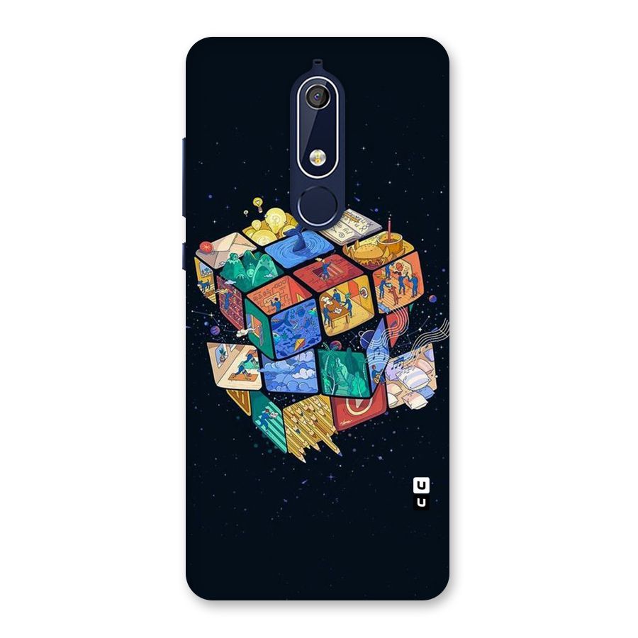 Coloured Rubic Back Case for Nokia 5.1