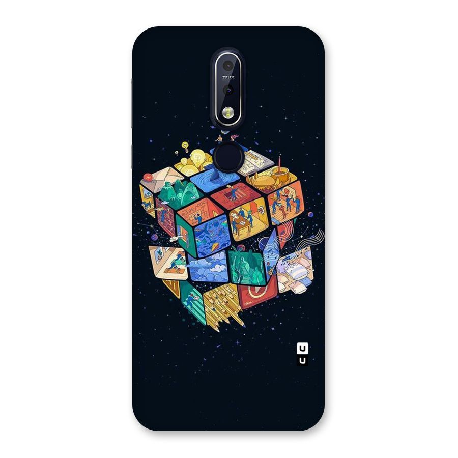 Coloured Rubic Back Case for Nokia 7.1