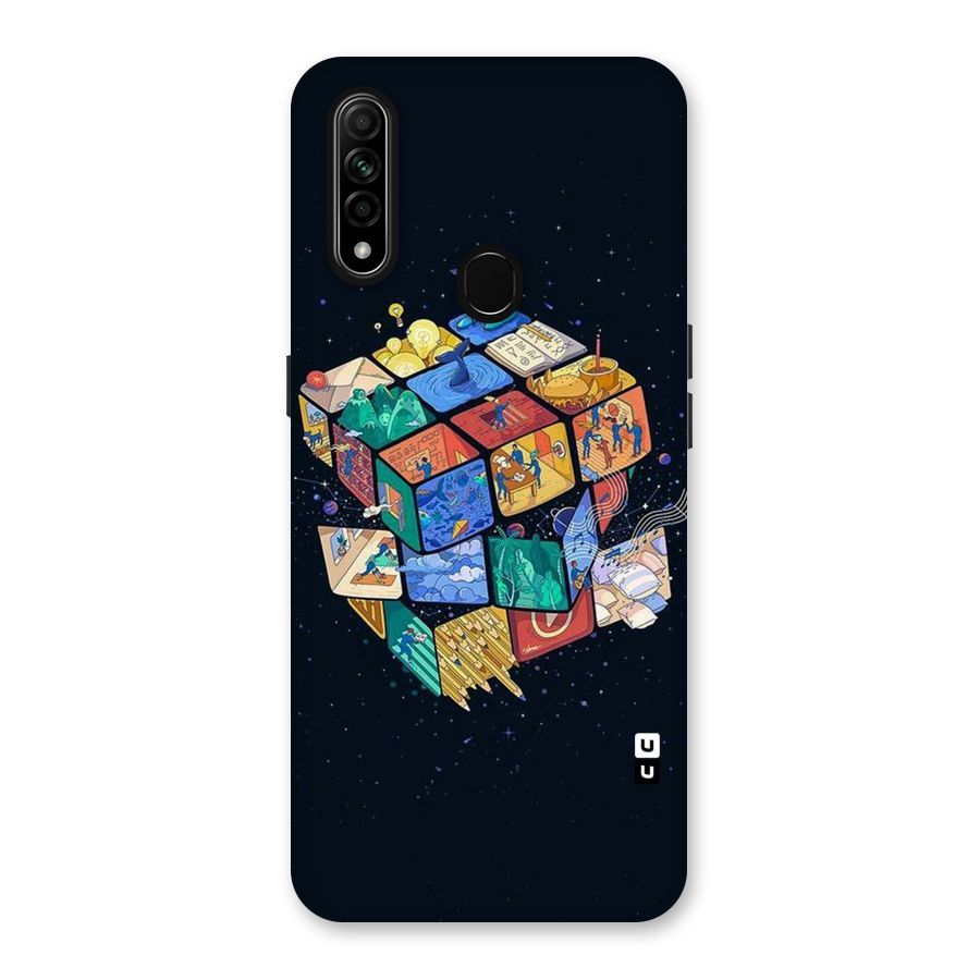 Coloured Rubic Back Case for Oppo A31