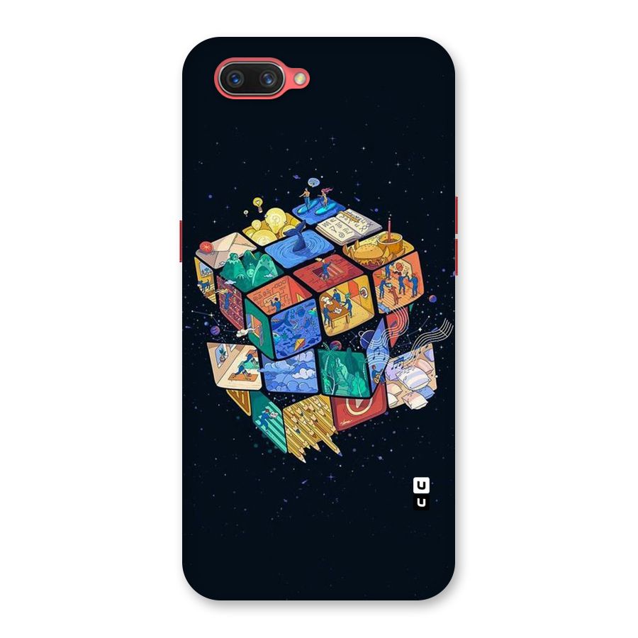 Coloured Rubic Back Case for Oppo A3s