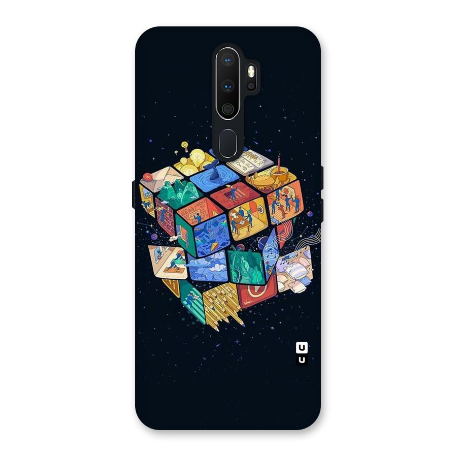 Coloured Rubic Back Case for Oppo A5 (2020)