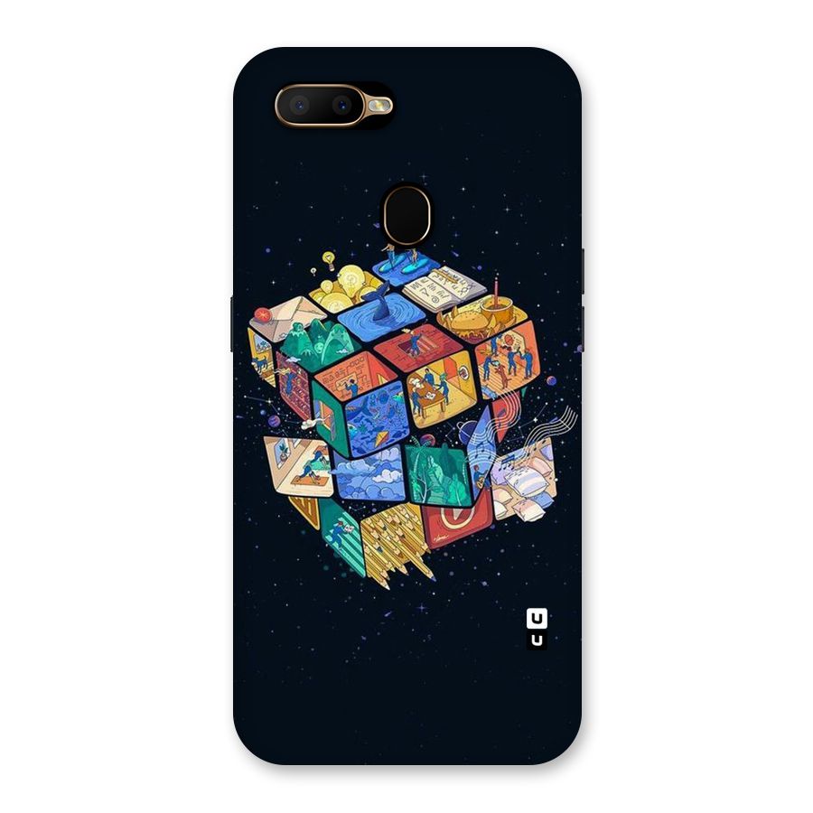 Coloured Rubic Back Case for Oppo A5s