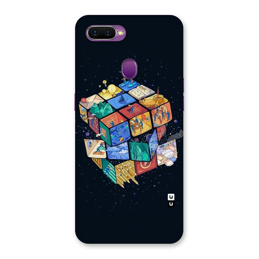 Coloured Rubic Back Case for Oppo F9