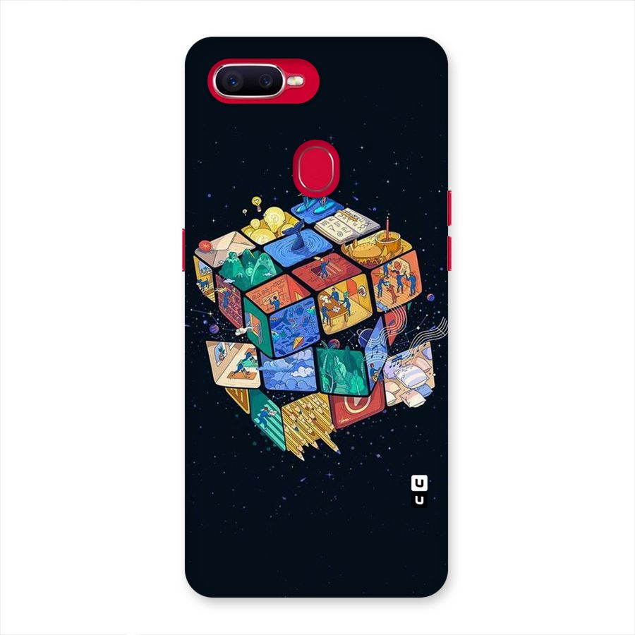 Coloured Rubic Back Case for Oppo F9 Pro