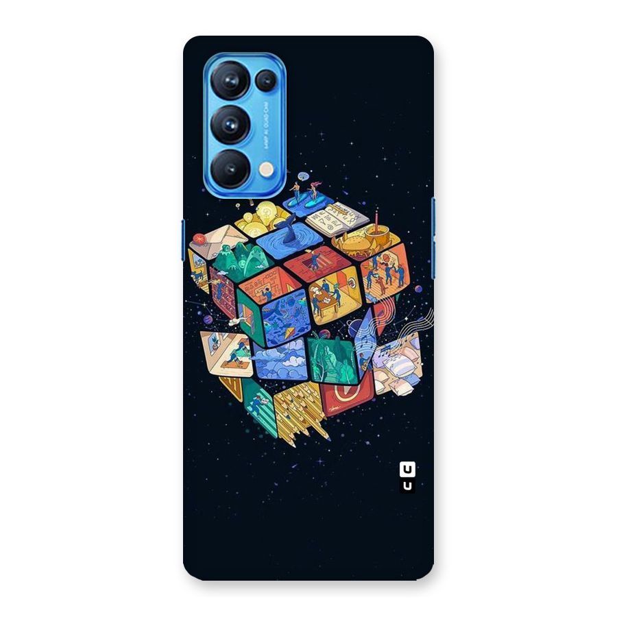 Coloured Rubic Back Case for Oppo Reno5 Pro 5G