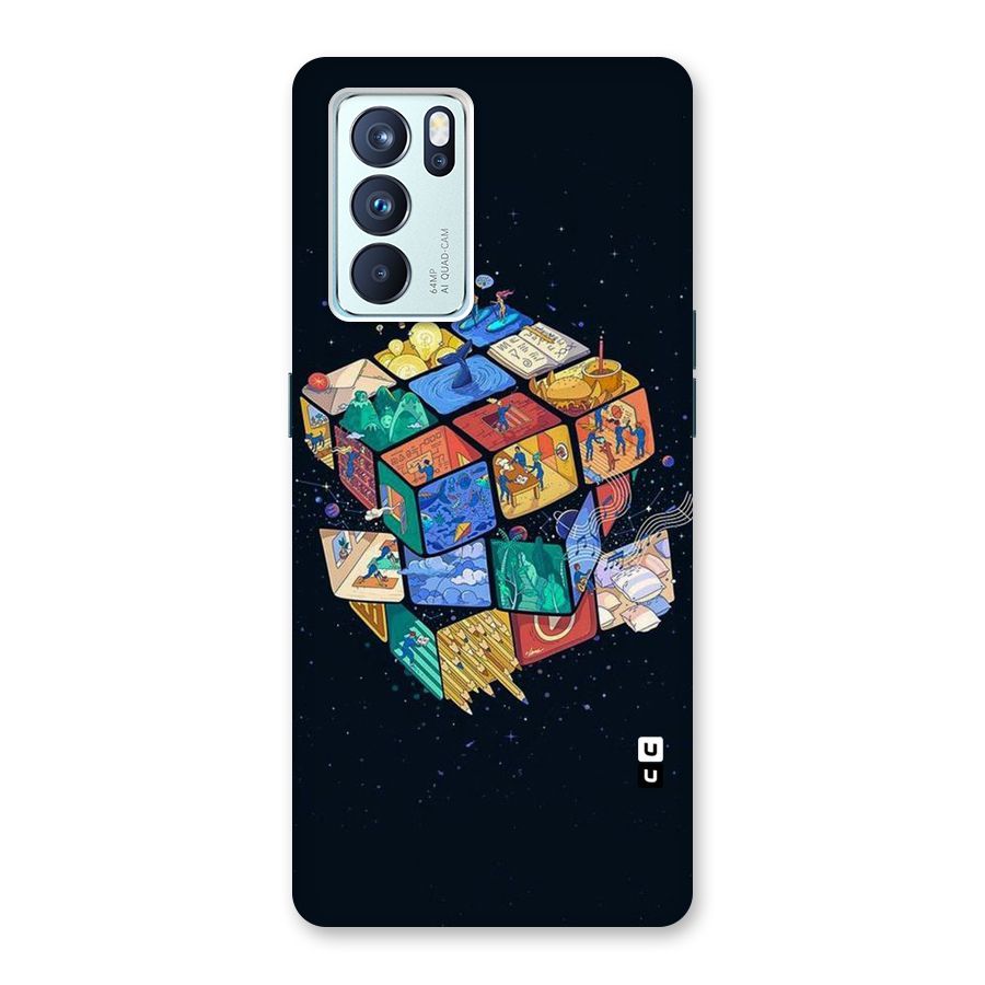 Coloured Rubic Back Case for Oppo Reno6 Pro 5G