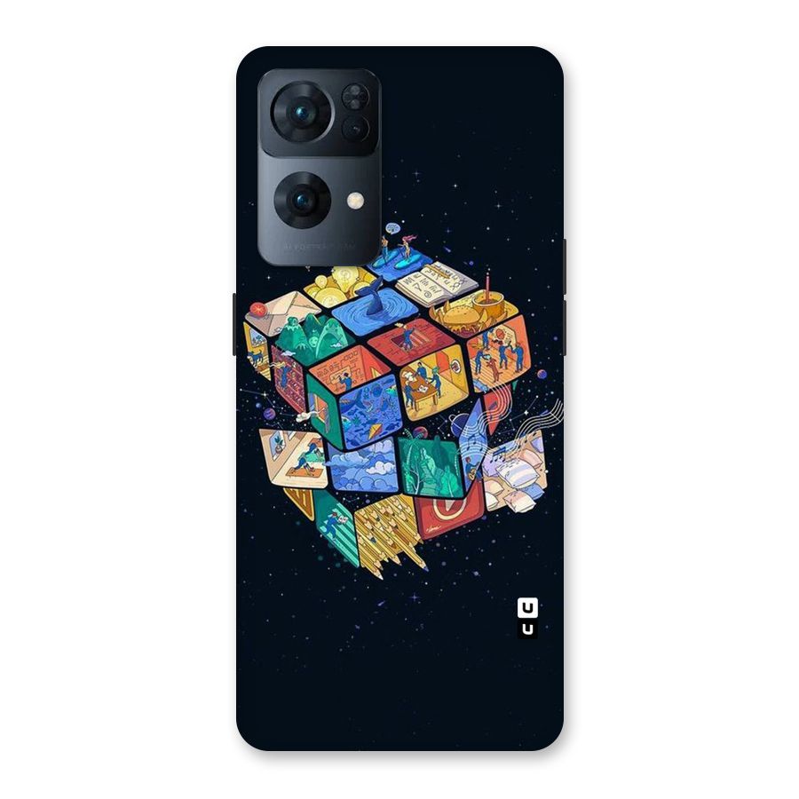 Coloured Rubic Back Case for Oppo Reno7 Pro 5G